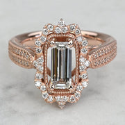0.75 Ct Buggatte Cut Lab Grown Diamond Engagement Ring Mapple Gems